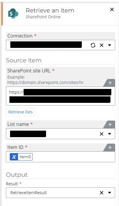 NAC Workflow Retrieve an item